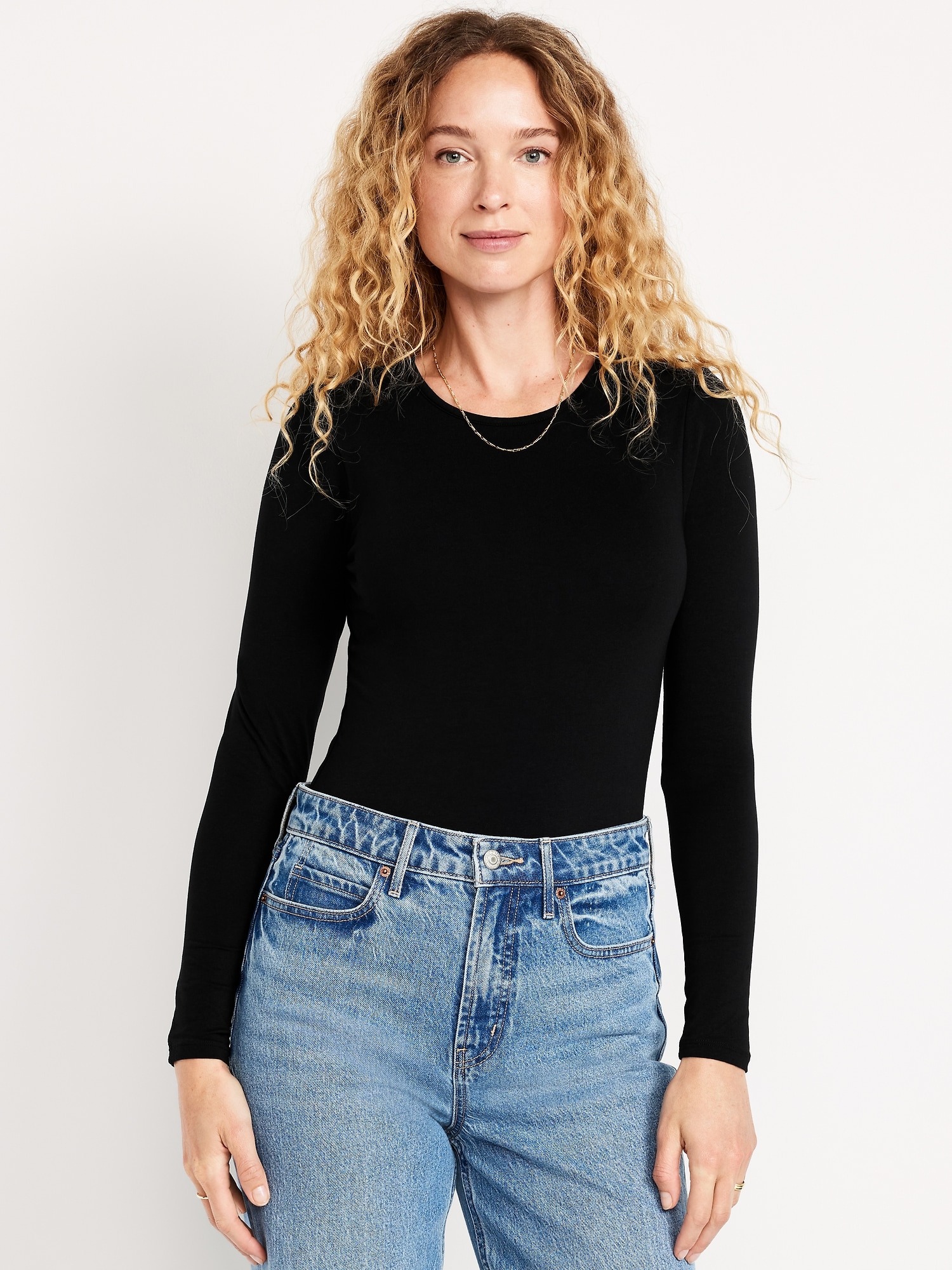 Long-Sleeve Crew-Neck Bodysuit