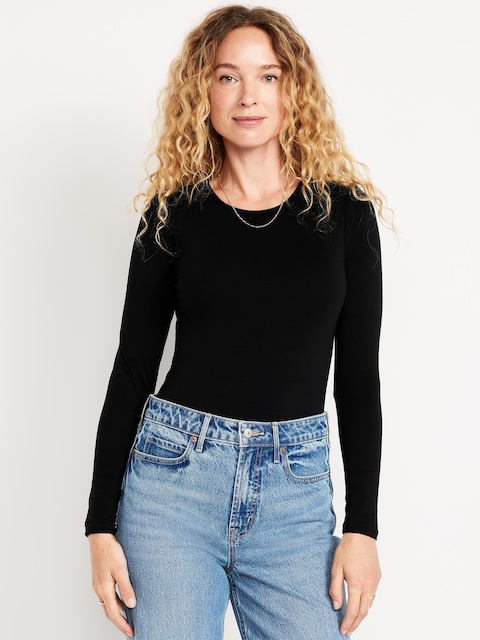 Long-Sleeve Crew-Neck Bodysuit
