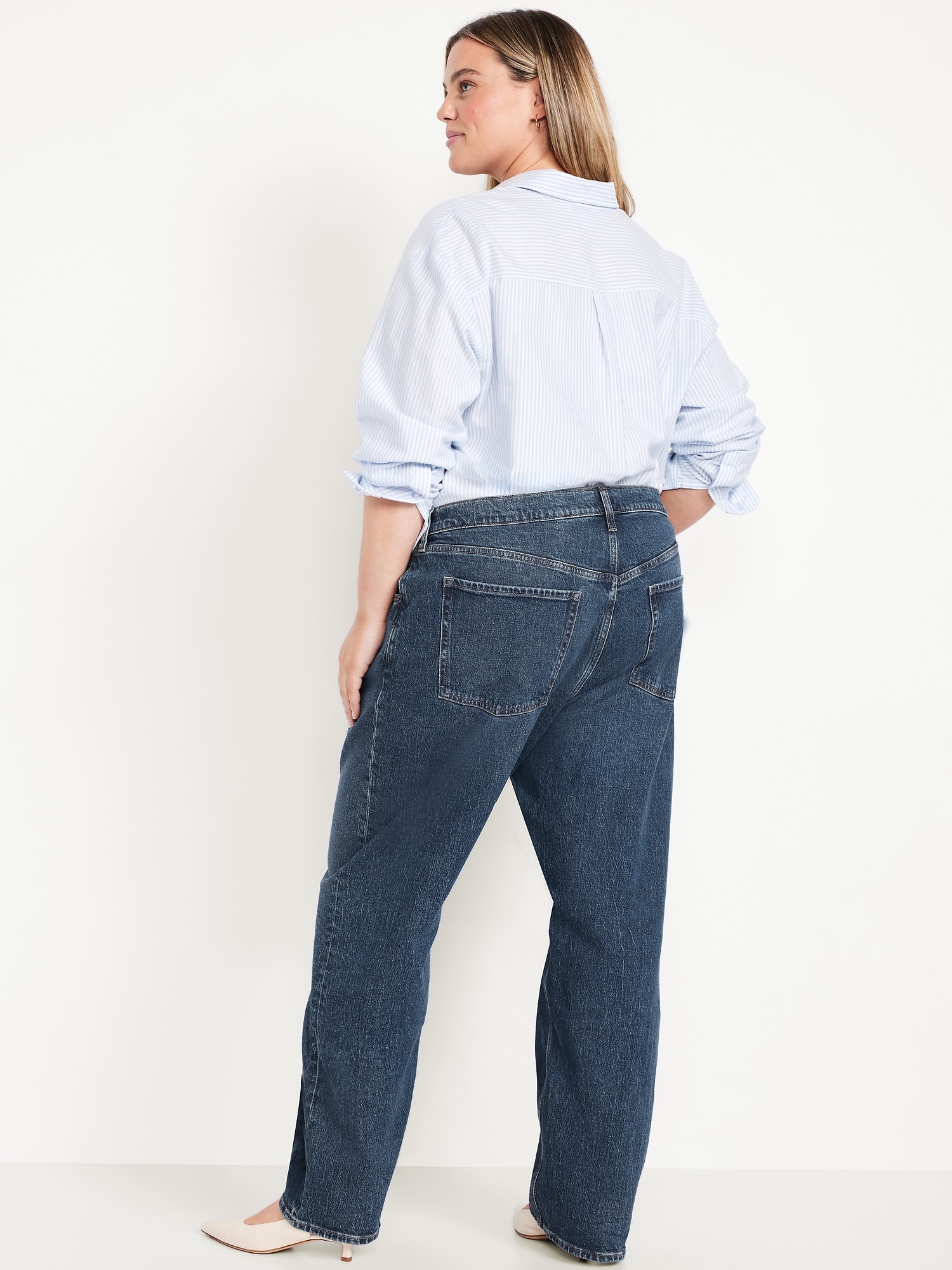Mid-Rise Slouchy Straight Jeans