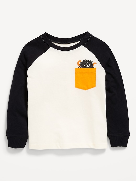 Image number 1 showing, Long-Sleeve Pocket T-Shirt for Toddler Boys