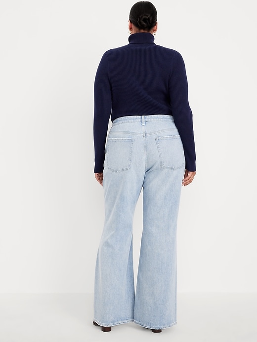 Image number 6 showing, Mid-Rise Loose Boot-Cut Jeans