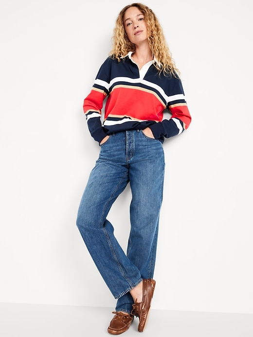 Image number 3 showing, Oversized Rugby-Stripe Top