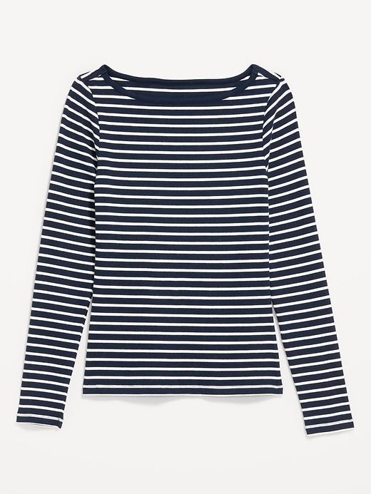Image number 8 showing, Snug Long-Sleeve Boat-Neck T-Shirt