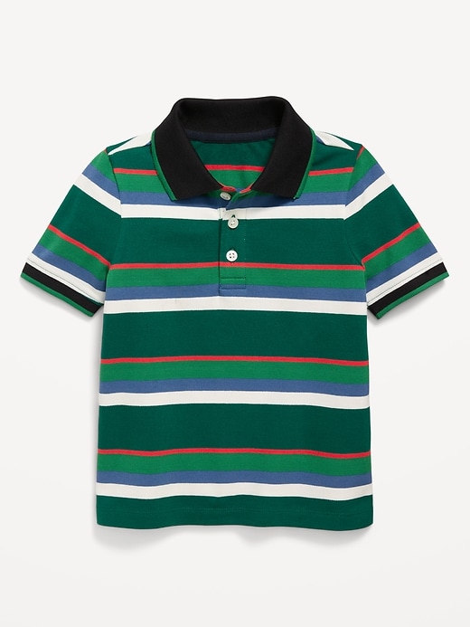 Image number 1 showing, Short-Sleeve Striped Pique Polo Shirt for Toddler Boys