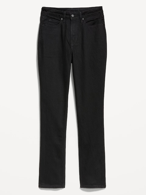 Curvy Extra High-Waisted Straight Jeans - Black Jack