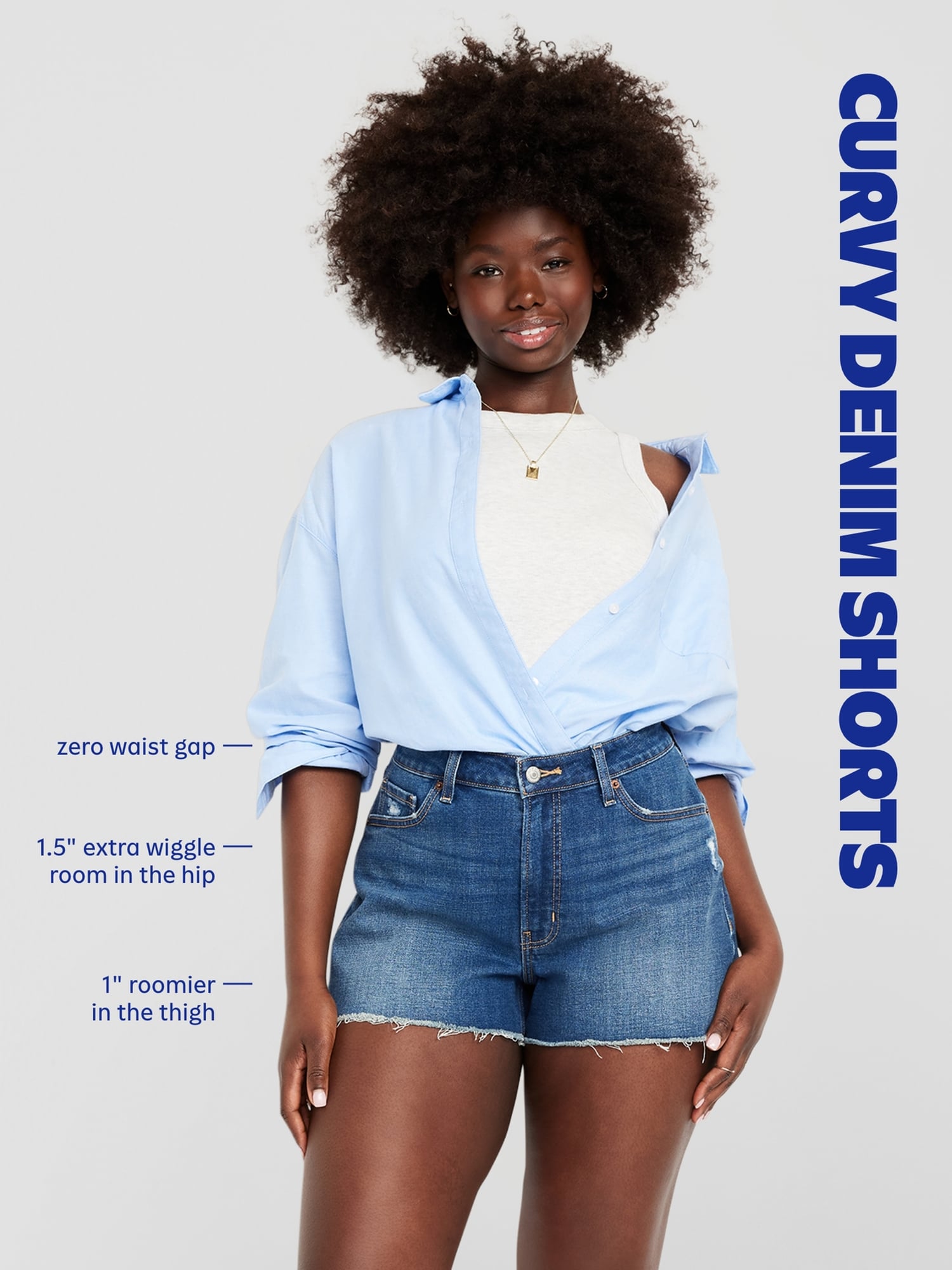 Curvy High-Waisted OG Jean Cut-Off Shorts - 3-inch inseam