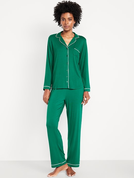 Image number 1 showing, Sunday Sleep Knit Jersey Pant Set