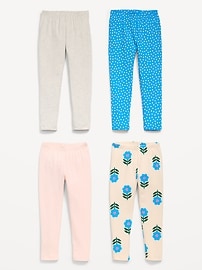 Image number 3 showing, 4-Pack Full-Length Jersey Leggings for Toddler Girls