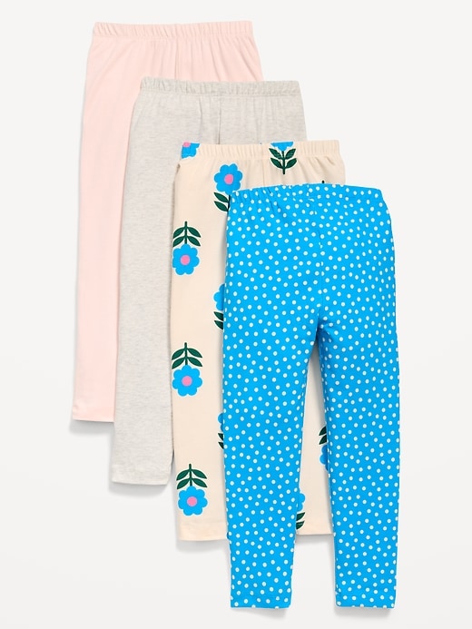 Image number 2 showing, 4-Pack Full-Length Jersey Leggings for Toddler Girls