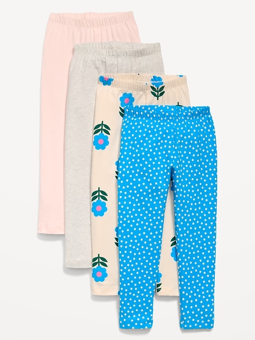 Image number 1 showing, 4-Pack Full-Length Jersey Leggings for Toddler Girls