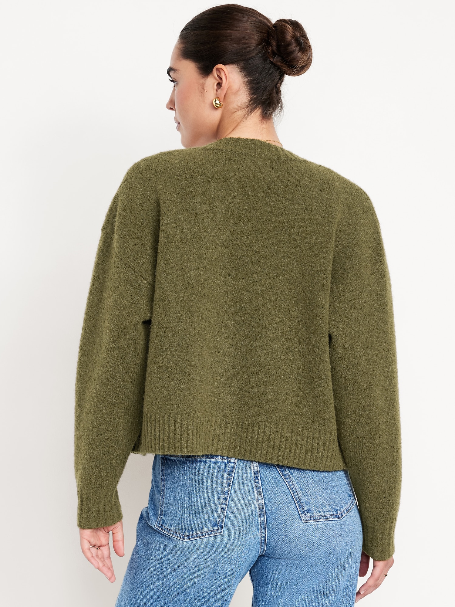Wool-Blend Slouchy Cardigan Sweater