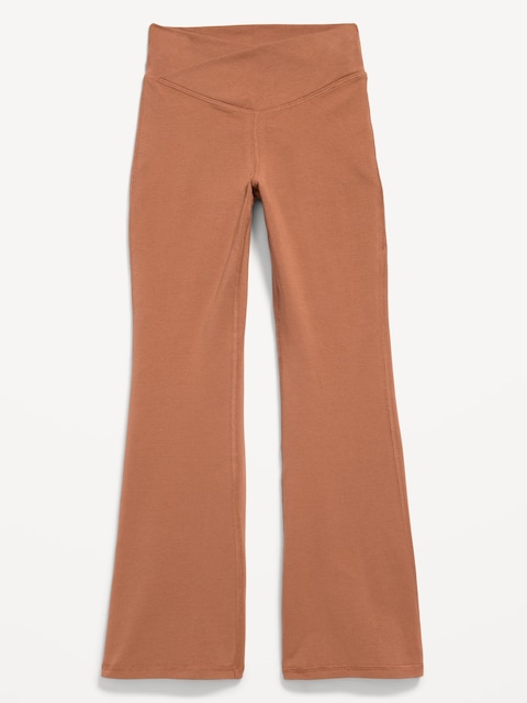 High-Waisted PowerChill Crossover Flared Leggings for Girls - Cork