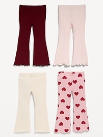 View large product image 3 of 3. Ribbed Flare-Leg Leggings 4-Pack for Toddler Girls