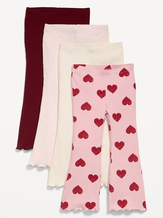 View large product image 1 of 3. Ribbed Flare-Leg Leggings 4-Pack for Toddler Girls