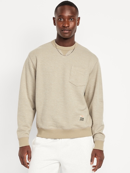 Image number 1 showing, Textured Pocket Sweatshirt