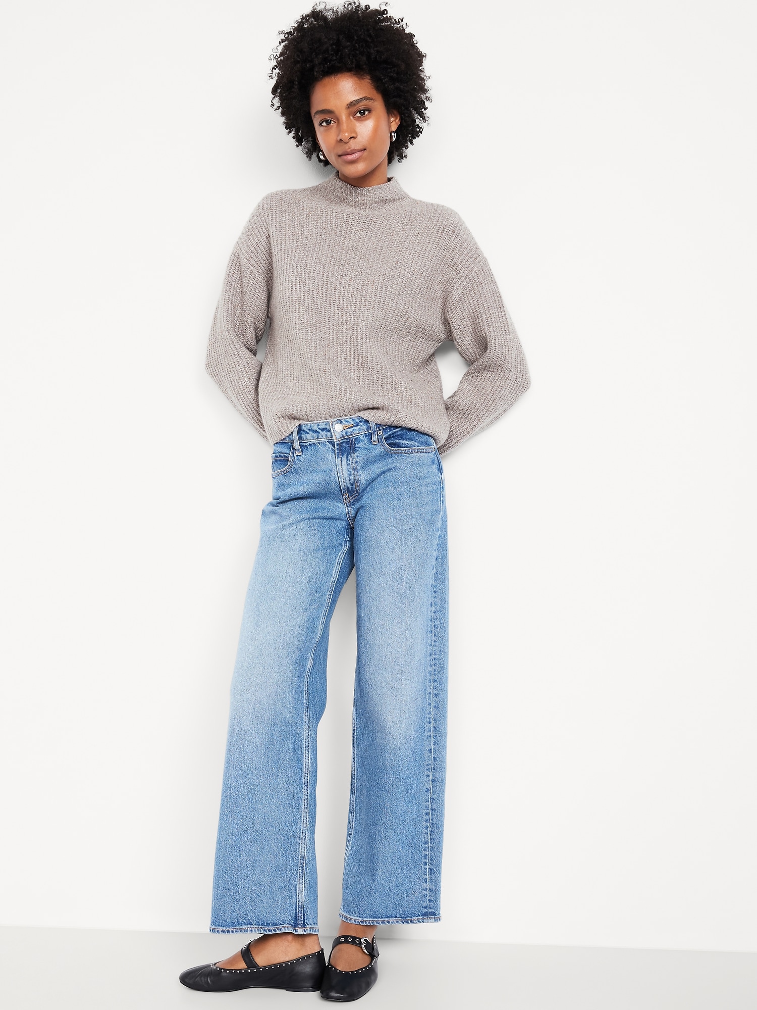 SoSoft Cropped Mock-Neck Sweater | Old Navy