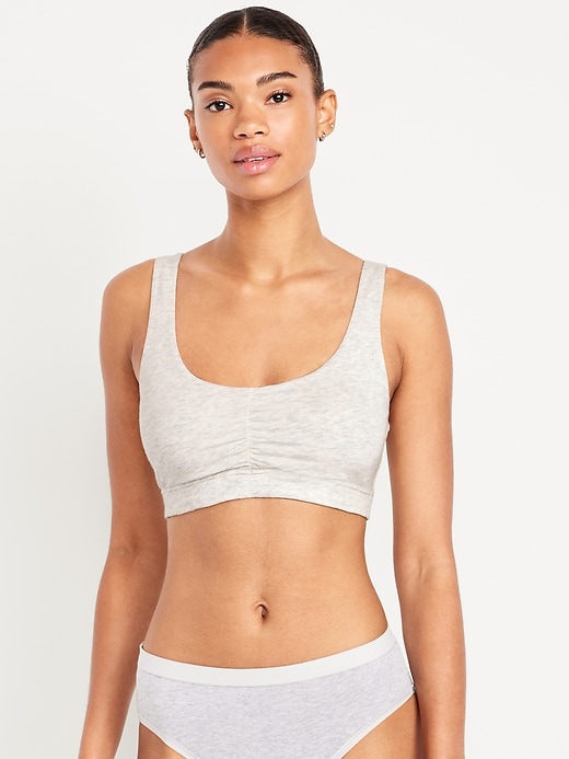 Image number 1 showing, Ruched Cotton Bralette
