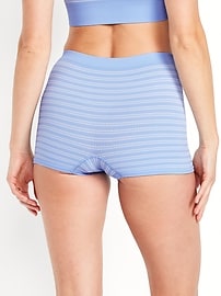 Image number 2 showing, Mid-Rise Seamless Ribbed Boyshort Underwear