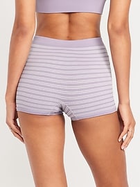 Image number 2 showing, Mid-Rise Seamless Ribbed Boyshort Underwear