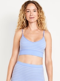 Image number 1 showing, Seamless Ribbed Longline Bralette