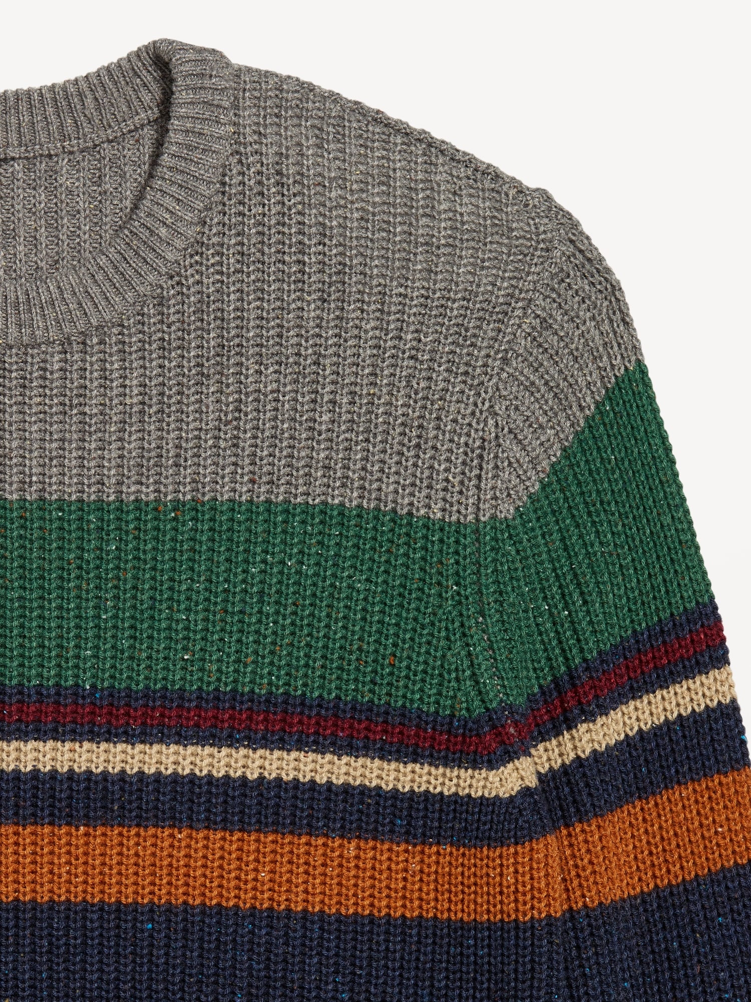Wool-Blend Crew-Neck Striped Sweater