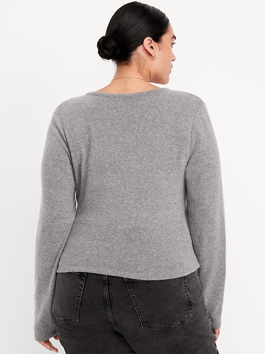 Image number 7 showing, Long-Sleeve Wrap-Front Top