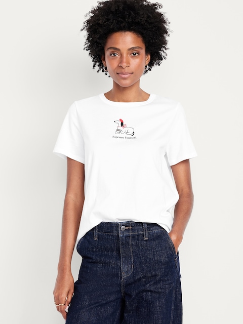 EveryWear Crew-Neck Graphic T-Shirt - Calla Lily White