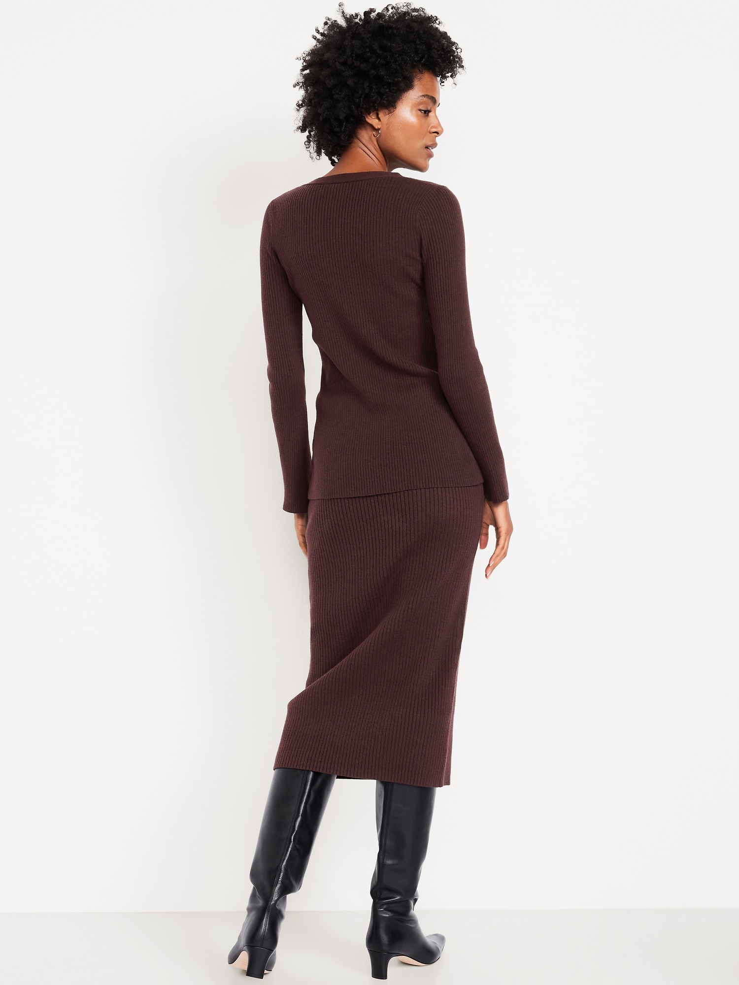 SoSoft Ribbed Midi Sweater Skirt