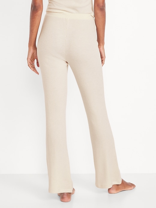 Image number 2 showing, High-Waisted Cozy Waffle Flare Pants