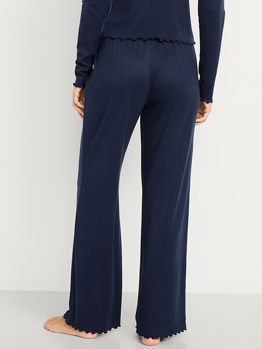 Image number 2 showing, High-Waisted Cozy Rib Pajama Pants