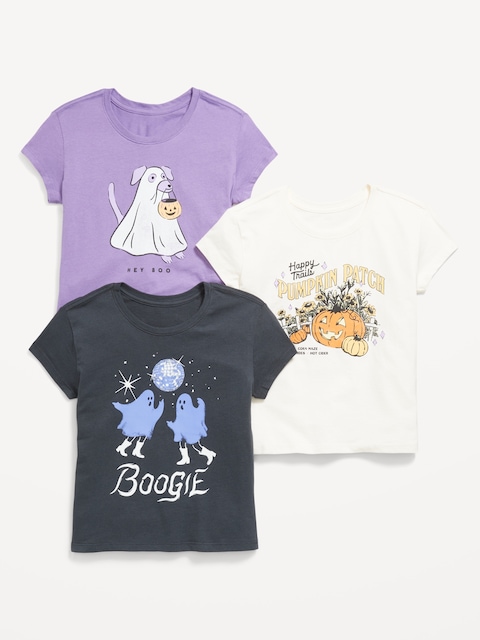Short-Sleeve Graphic T-Shirt 3-Pack for Girls - Halloween