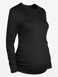 Image number 2 showing, Maternity Long-Sleeve Trapeze-Neck T-Shirt