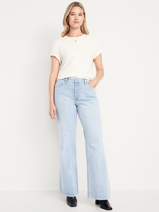 Image number 4 showing, Mid-Rise Loose Boot-Cut Jeans
