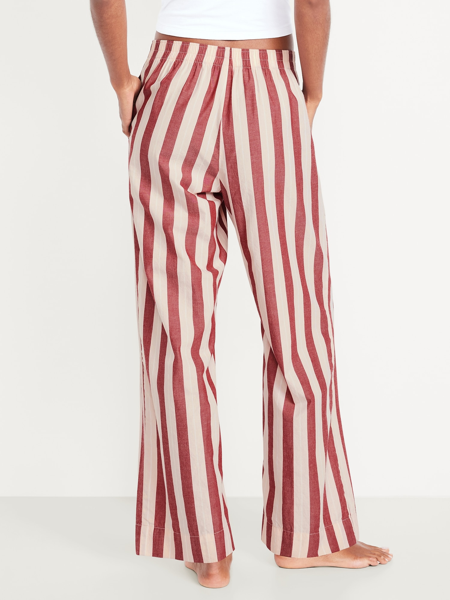 High-Waisted Poplin Pajama Pant