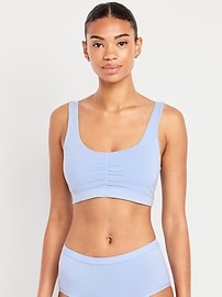 Image number 1 showing, Ruched Cotton Bralette