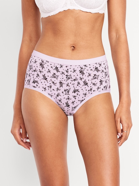 High-Waisted Everyday Brief Cotton Underwear - Lilac Mist