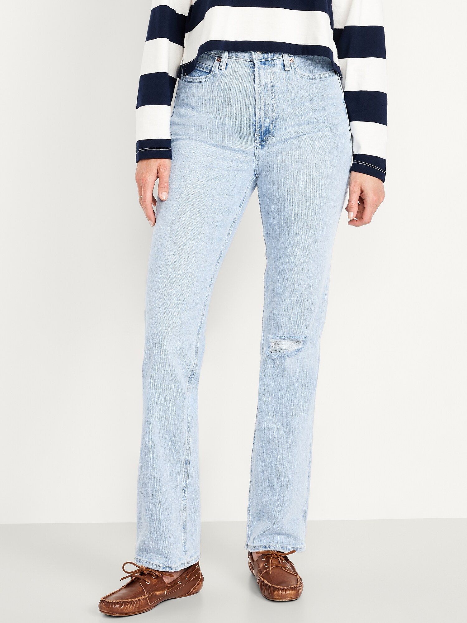 Женские джинсы Old Navy Extra High-Waisted Straight, цвет: Светлая варка — фото 2