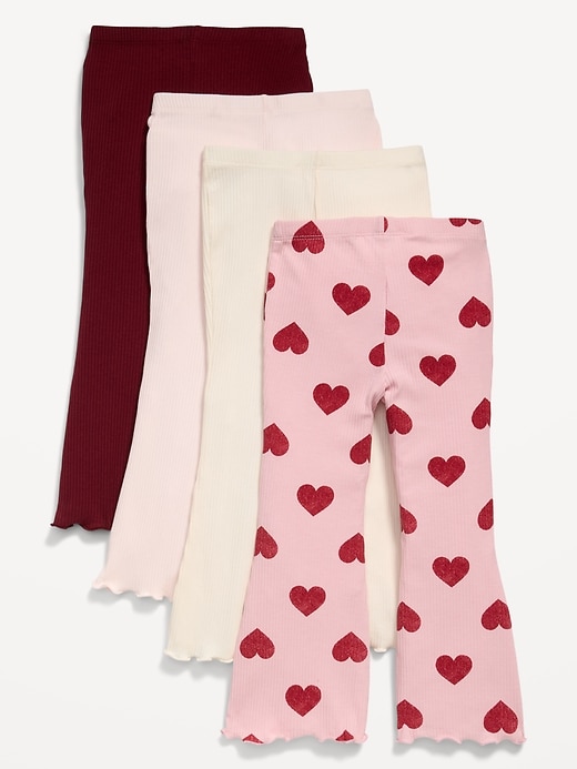 View large product image 2 of 3. Ribbed Flare-Leg Leggings 4-Pack for Toddler Girls