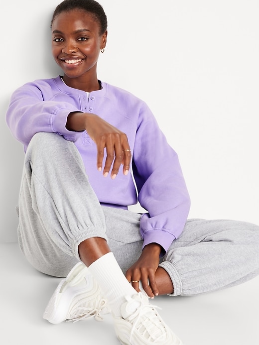 Image number 3 showing, SoComfy Oversized Button-Front Sweatshirt