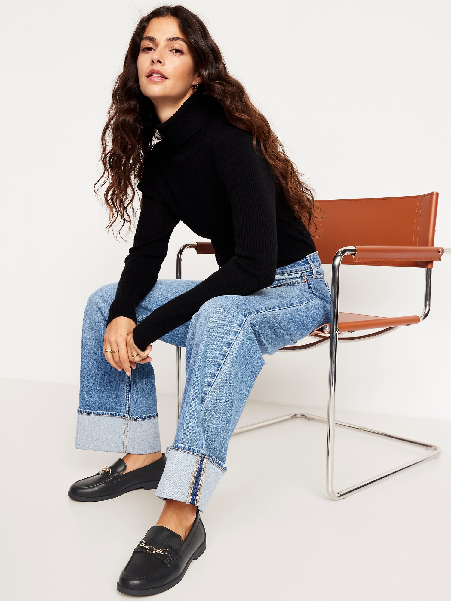 Женские лоферы Old Navy из экокожи, цвет: Чёрный — фото 2