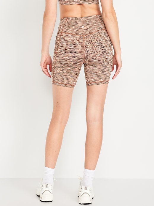 Image number 2 showing, High-Waisted PowerSoft Pocket Biker Shorts -- 6-inch inseam