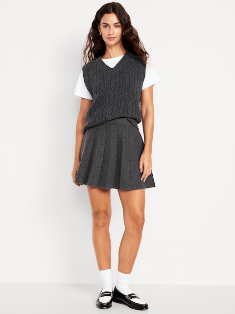 SoSoft Lite Pleated Sweater Skirt - Charcoal