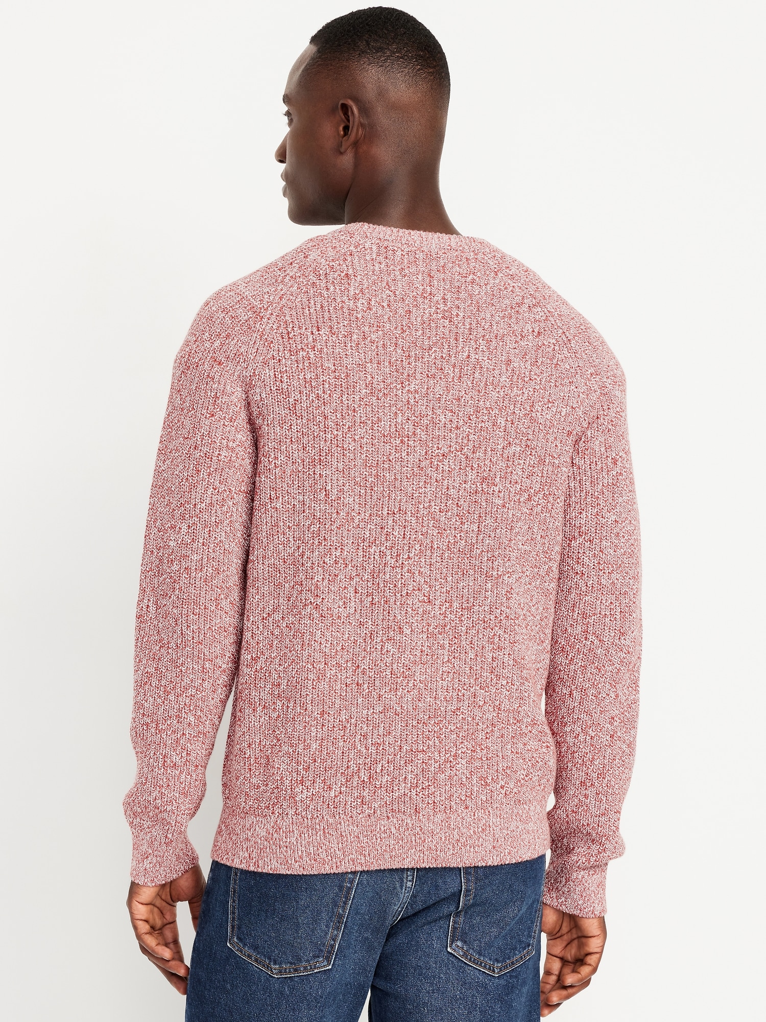 Crew-Neck Shaker-Stitch Sweater