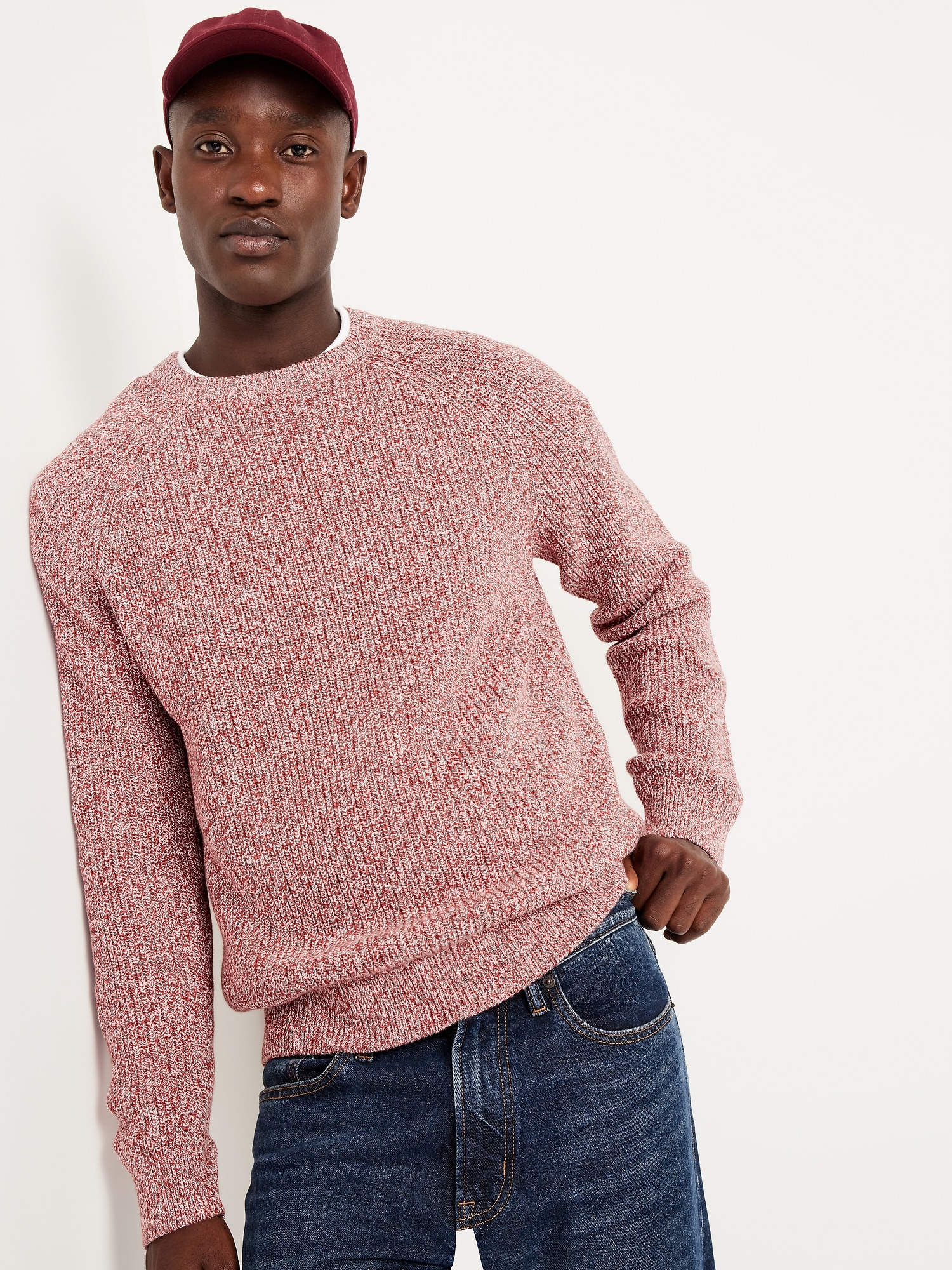 Crew-Neck Shaker-Stitch Sweater | Old Navy
