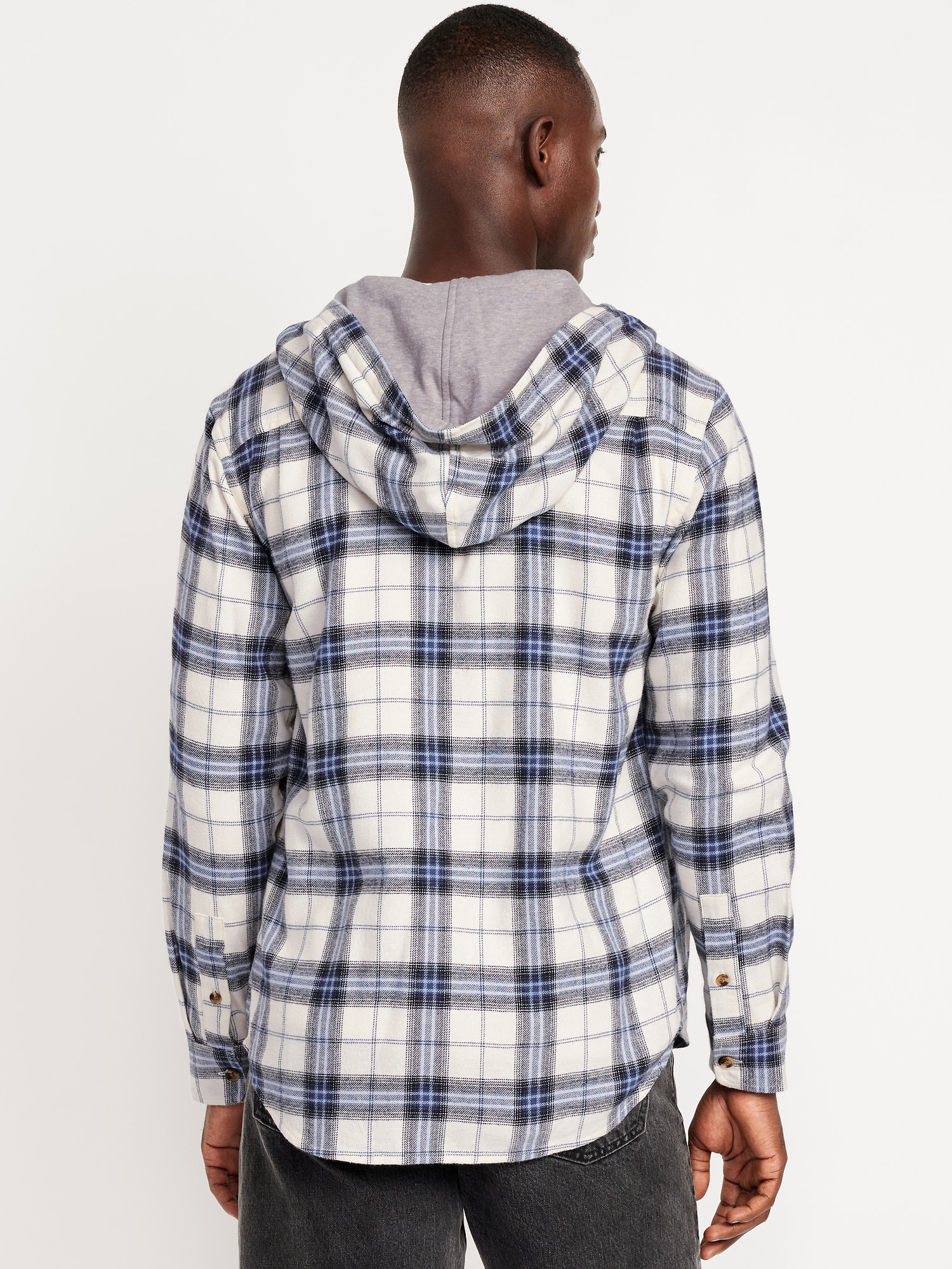 Hooded Plaid Flannel Shirt