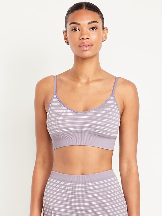 Image number 1 showing, Seamless Ribbed Longline Bralette