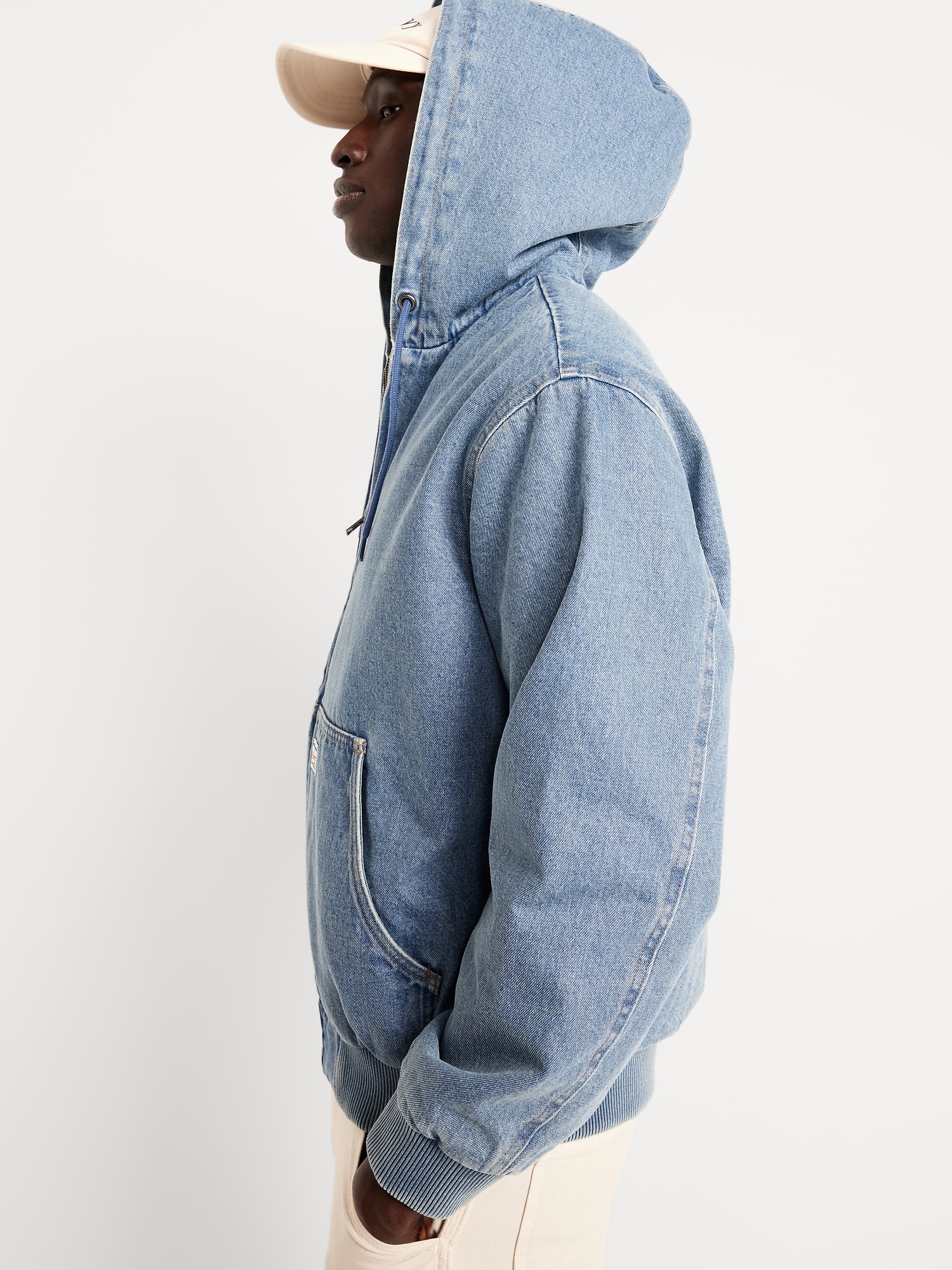 その他ブランド / HOODIES Jean Blue/DEGREMONT/ジャケット/XL/コットン/NVY/無地 Oversized Denim Zip Hoodie | Old Navy