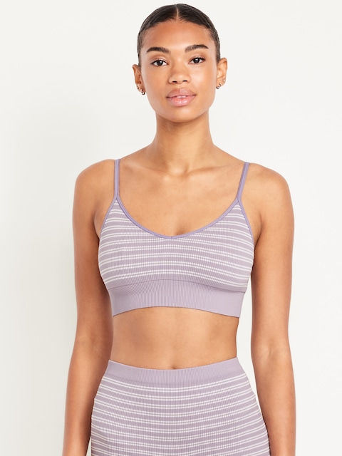 Seamless Ribbed Longline Bralette - Azure Stone