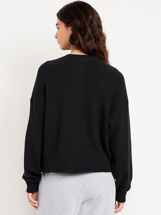 Image number 2 showing, Oversized Cozy Waffle Henley Top