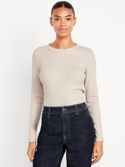 Snug Long-Sleeve Crew-Neck T-Shirt - Wish Bone